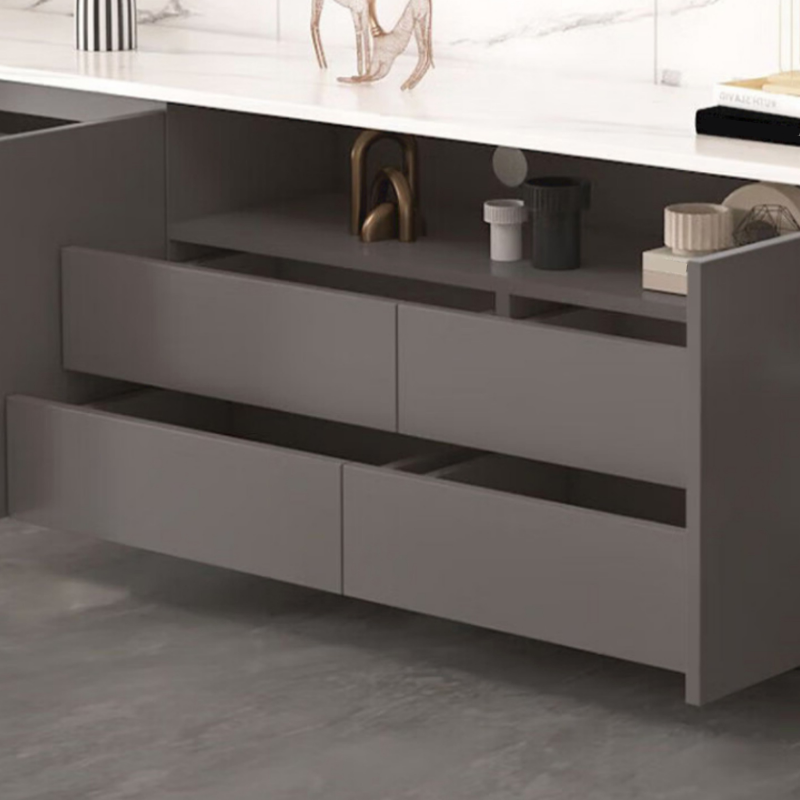 Sleek Vitreous Rectangular TV Stand with Door - image 8
