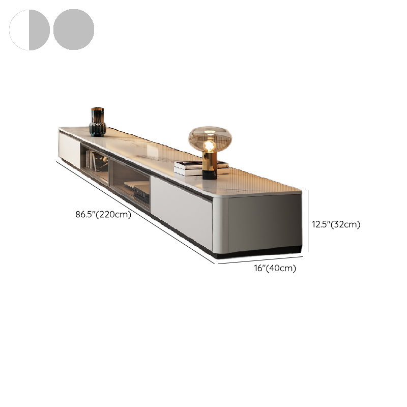 Art Deco Sintered Stone TV Stand for Sitting Room with Multiple Drawers, Storage Cabinet, Cable Management, and Door - image 13