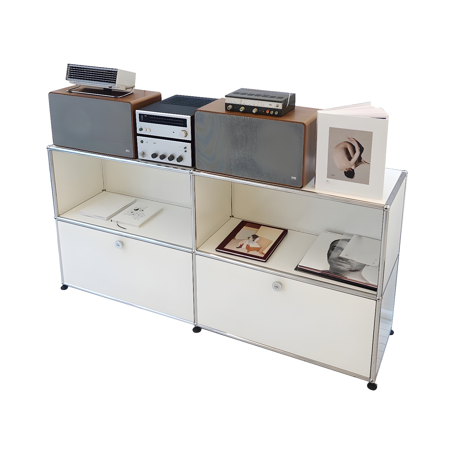 Stainless Steel Sideboard Modern Style Dining Sideboard with Locking Cabinet - image 2