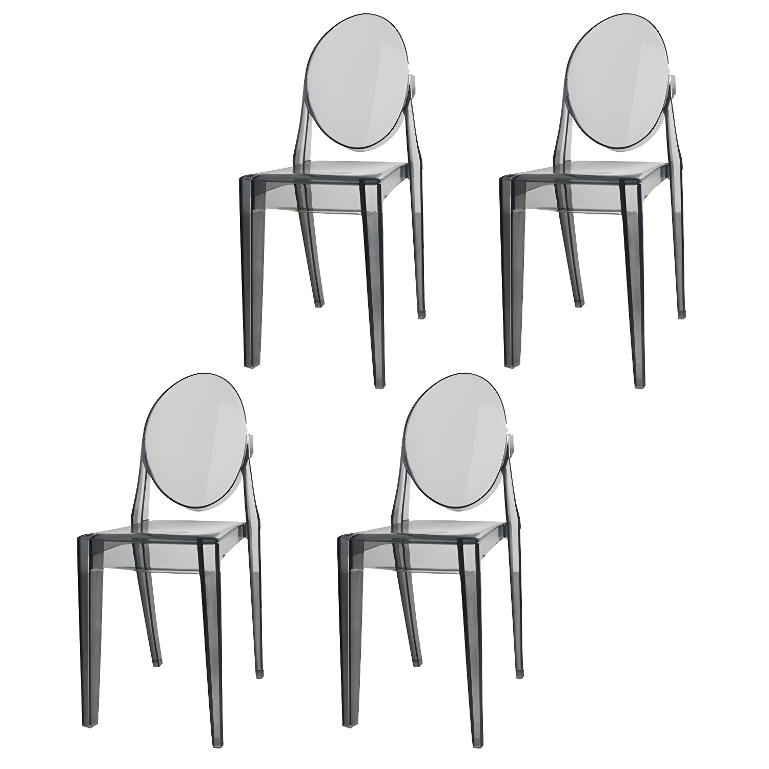 Scandinavian Winehouse Plastic Side Chair Transparent Open Dining Chair (Set of 4) - image 14