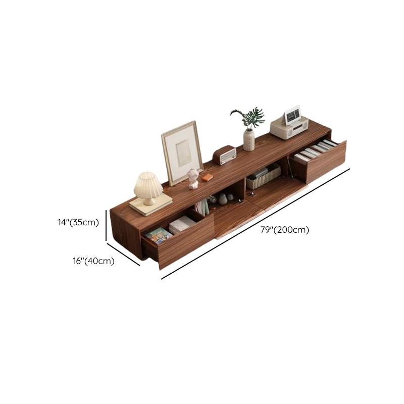 Antique Rectangle Natural Wood TV Stand for Parlor, Sand Door Included/Not Included - image 15