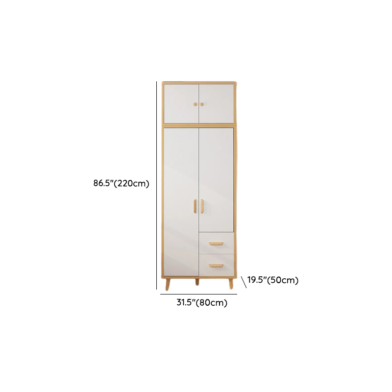 Natural Finish Self-supporting 2-Drawer Wardrobe in Solid and Manufactured Wood - image 26