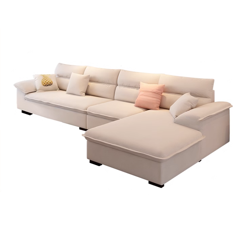 Modern Cotton and Linen L-Shape Sofa Recliner with Concealed Support - image 8