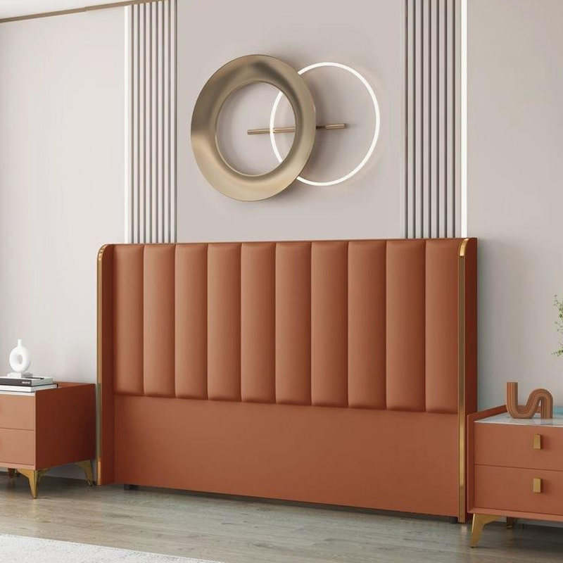 Modish Style Wingback Headboard in Timber with No Distressing, Rectangle Shape for King/Queen/Full Bed, Featuring Sponge Upholstery and Standard Height - image 4