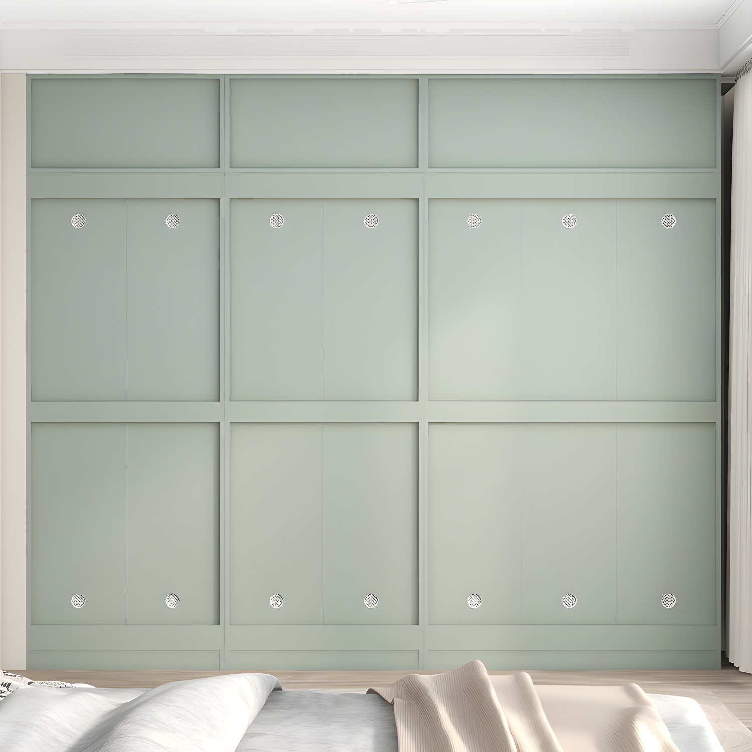 Modern Green Wood Wardrobe Armoire with Soft-Close Drawers & Clothing Rod - image 4