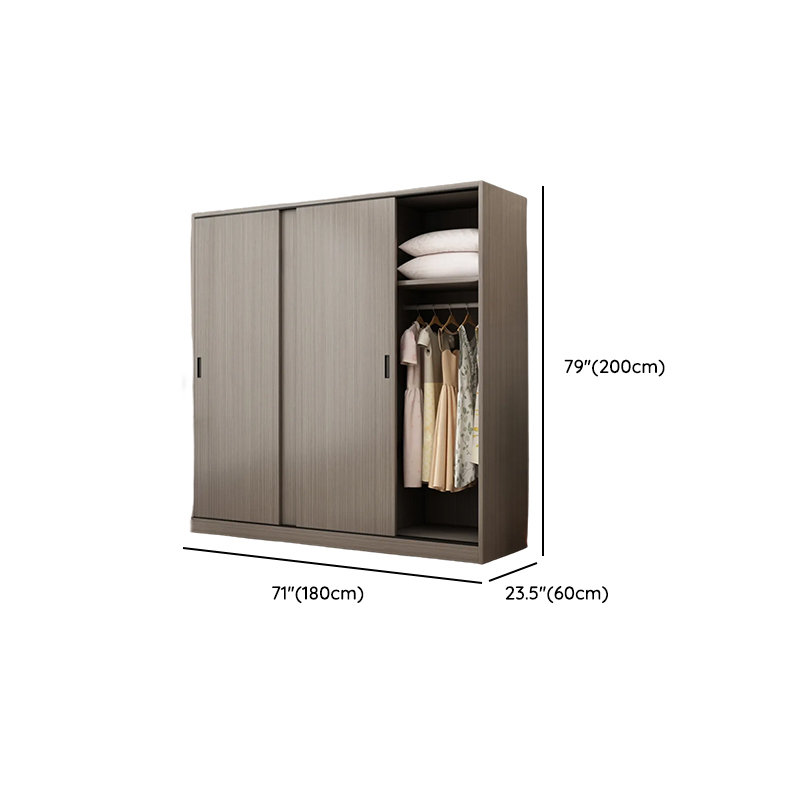 Dove Grey Minimalist Laminate Cabinet Armoire with 3-Drawer/4-Drawer, Soft Close Door, Interior Shelves, and Clothing Rod - image 10