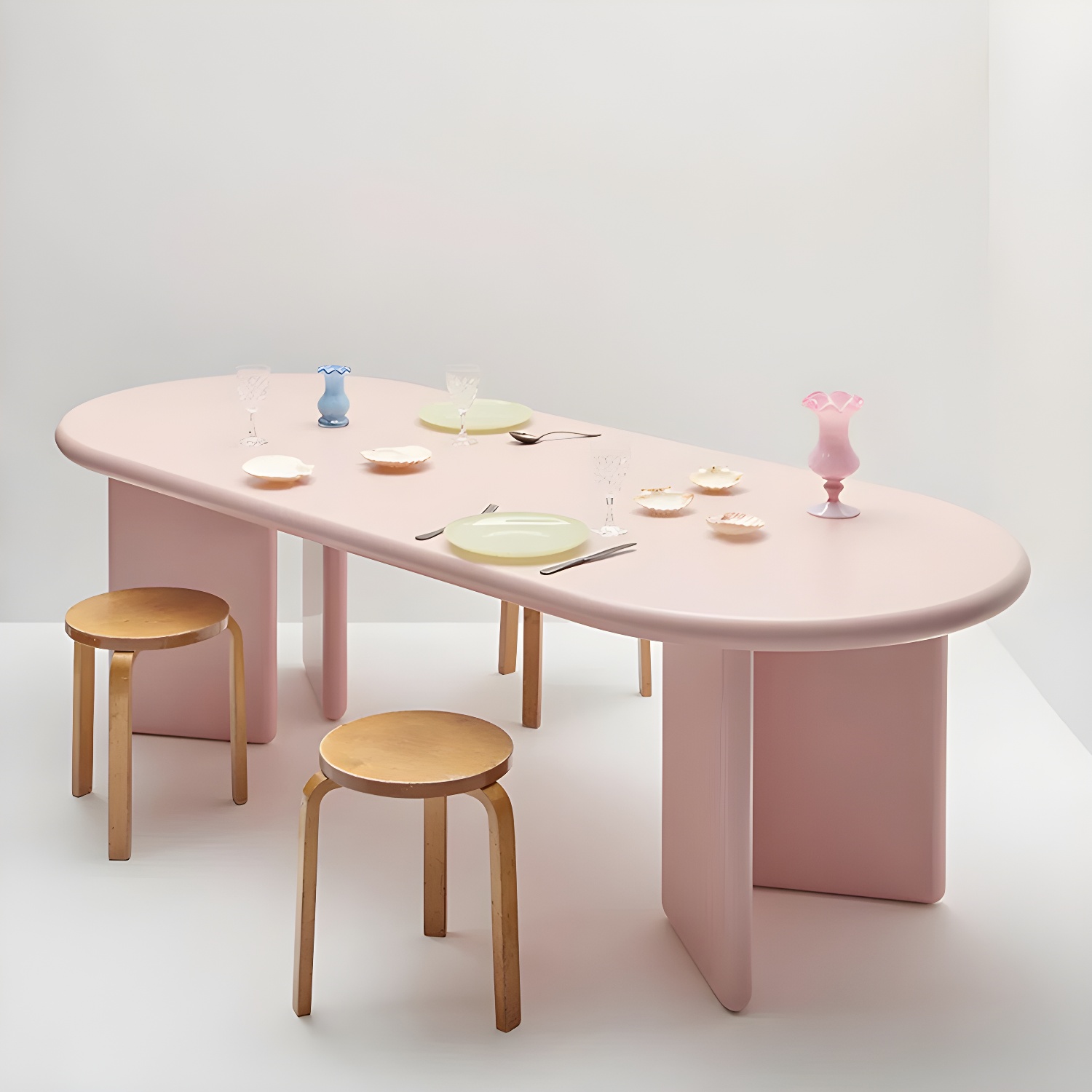 Contemporary Artificial Wood Top Oval Dinette Table Simple Dining Table for Living Room - image 6