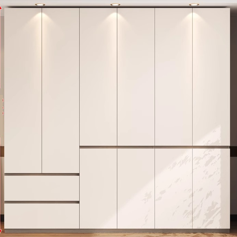 White Modish Manufactured Wood Independent Armoire Cabinet with Soft Close Drawer, Soft Close Door, and Interior Shelves