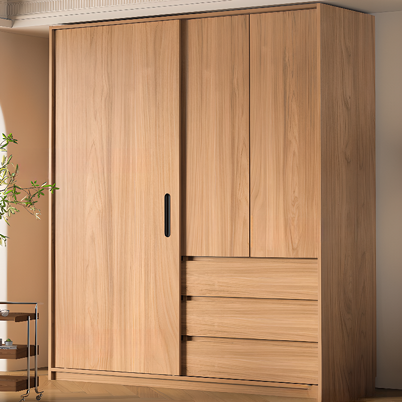 Unfinished Color Independent Wardrobe Armoire in Solid Oak