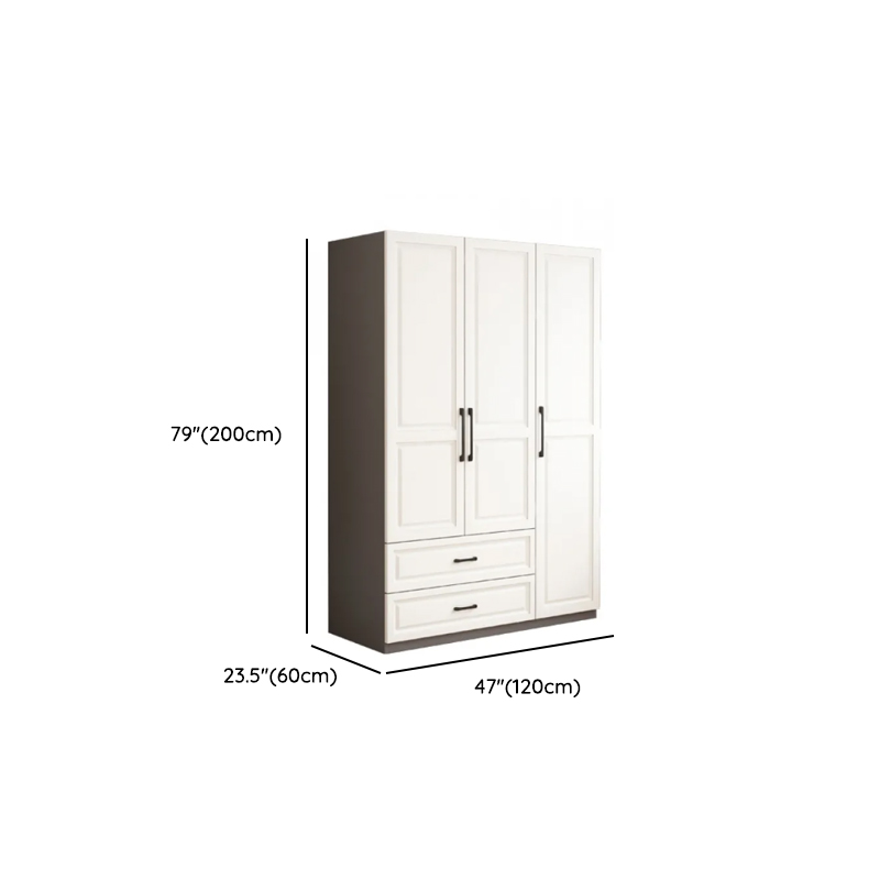 Chalk Minimalist Manufactured Wood Cabinet Armoire with 2-Drawer, Soft Close Door, Interior Shelves, and Clothing Rod - image 7