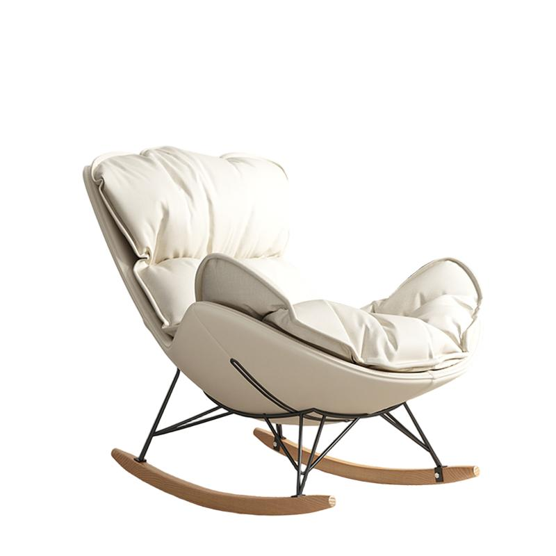 Modish Upholstered Rocking Accent Chair with Ottoman - image 9