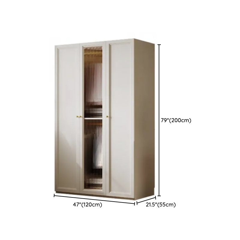Chalk Modish Self-supporting Cabinet Armoire with Soft Close Drawer, Soft Close Door, and Hinged Hanging Rod - image 11