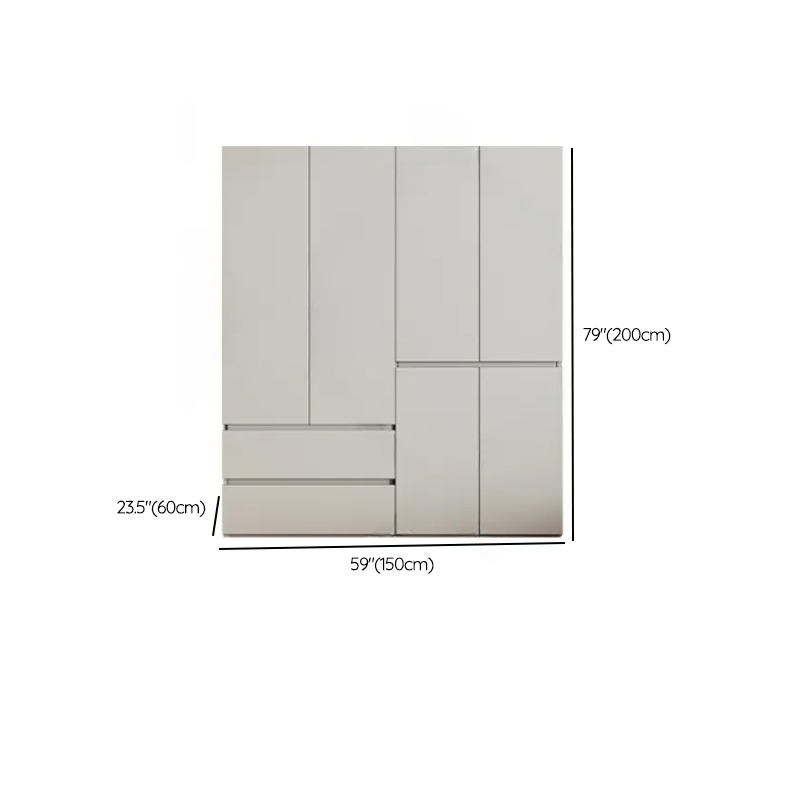 Cream Trendy Reclaimed Wood Wardrobe Armoire with Soft Close Drawer, Soft Close Door, Interior Shelves, and Clothing Rod - image 55