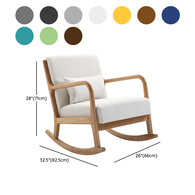 Modern Upholstered Rocking Chair with Natural Wood Legs and Recessed Back Cushion - image 20