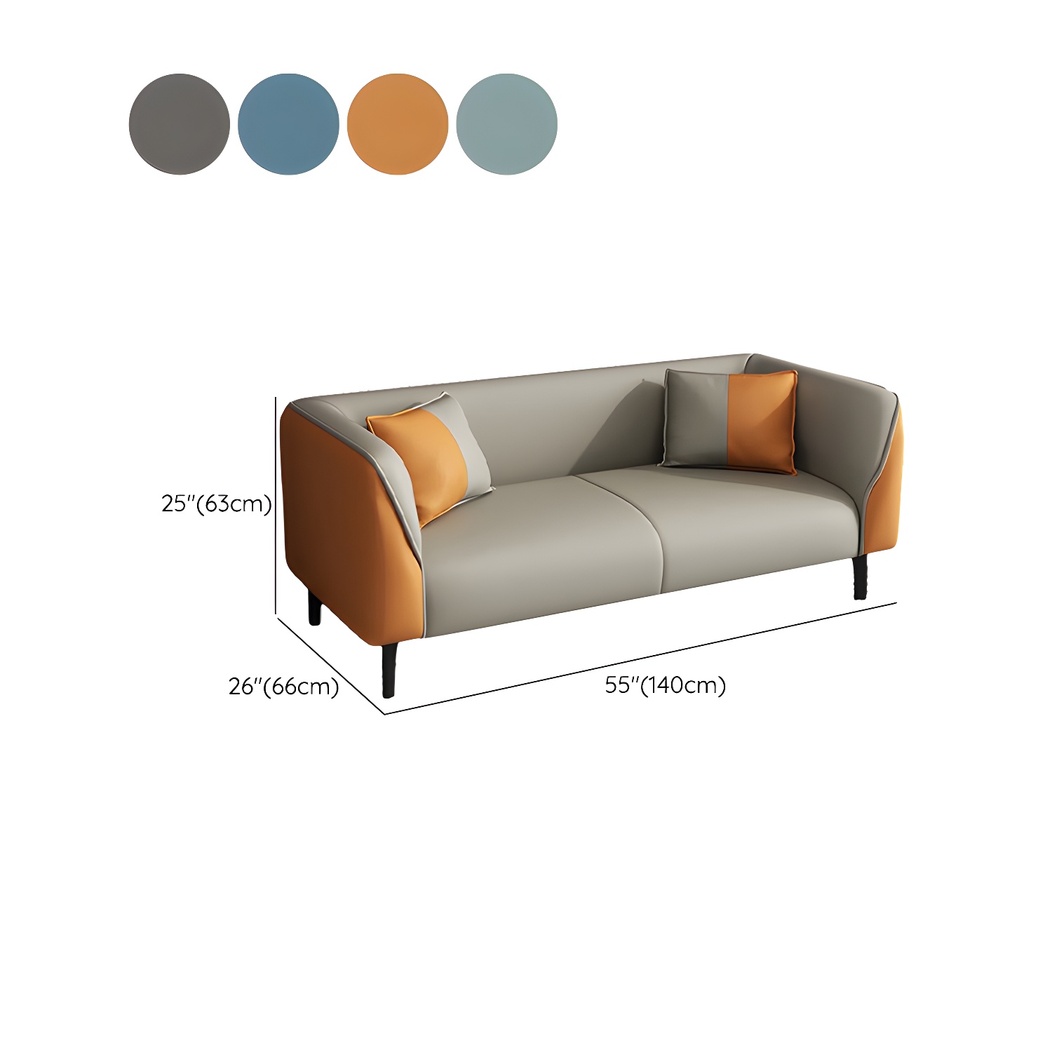 Contemporary Faux Leather Tuxedo Sofa with Water Resistant Design and Foam Seat Cushions - image 24