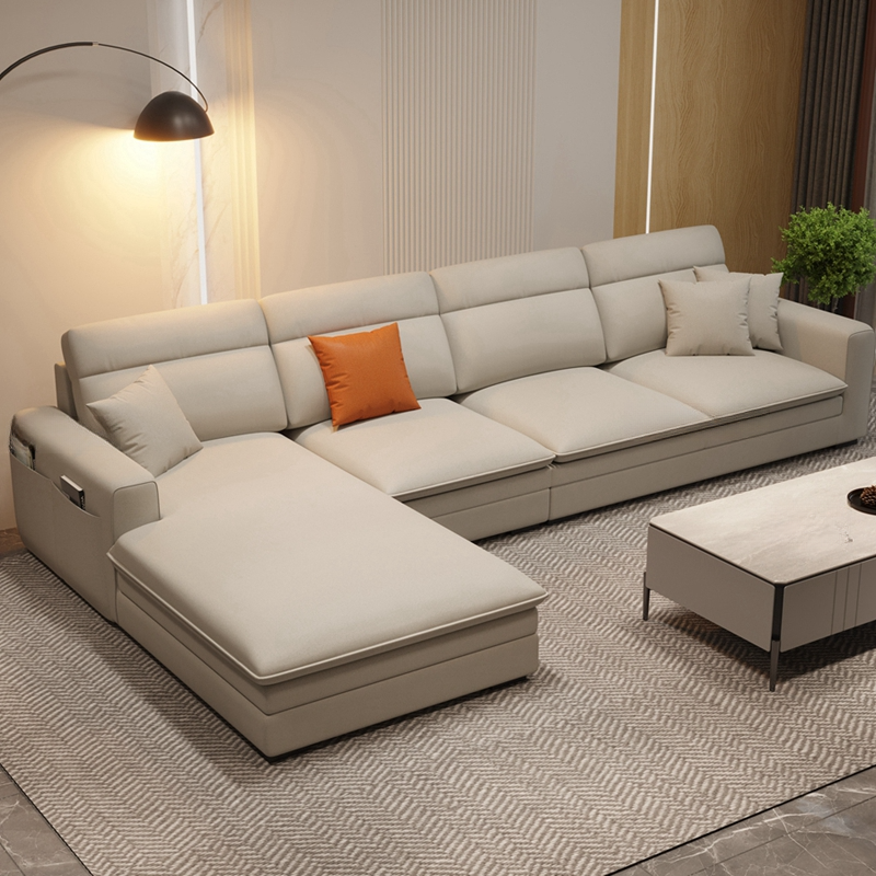 L-Shape/Straight Natural Wood Sofa Chaise/Sofa Couch with Concealed Support - image 3