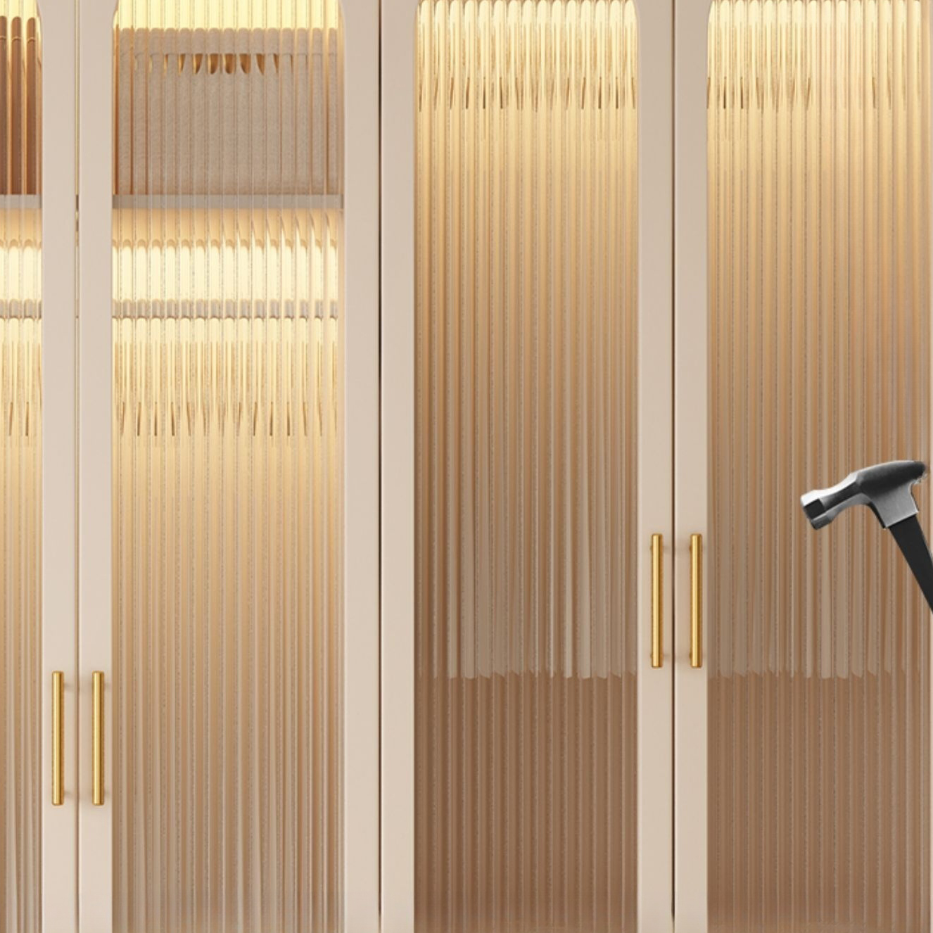 Modern White Wardrobe Armoire with Clothing Rod and Reserve Installation Holes - image 7