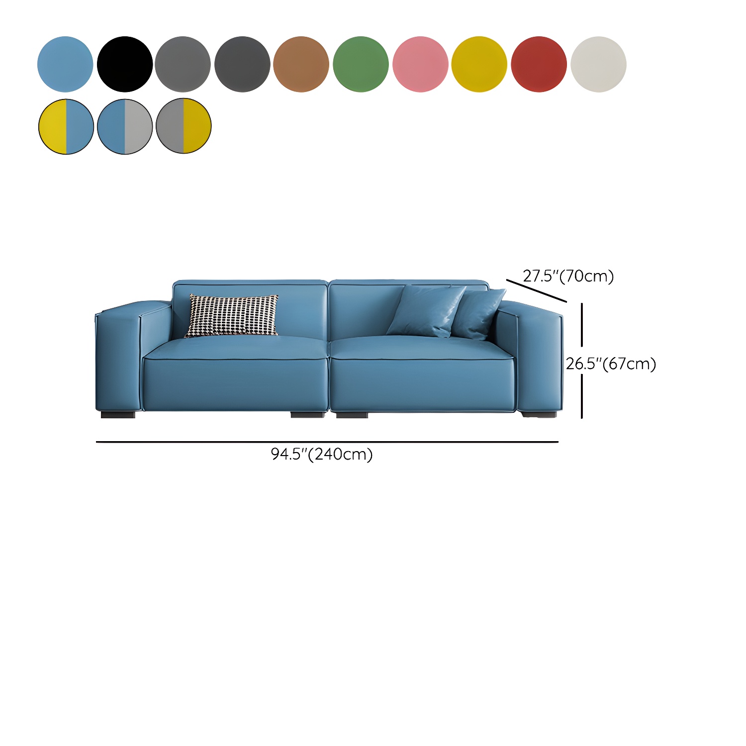 Extra Long Modern Wood Sofa with Stain Resistant Fabric and Seat for 5 People - image 30
