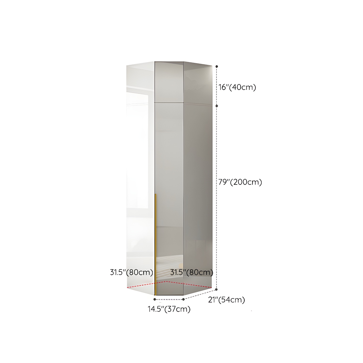 White Modern Style Wardrobe Cabinet Engineered Wood with Garment Rod - image 33
