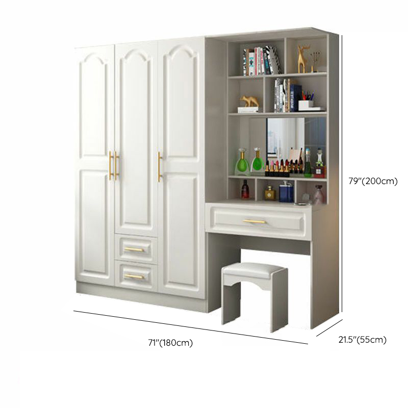 Contemporary Wood Chalk Wardrobe Closet with Interior Shelves&Clothing Rack&3-Drawer/6 Drawers/5-Drawer - image 31