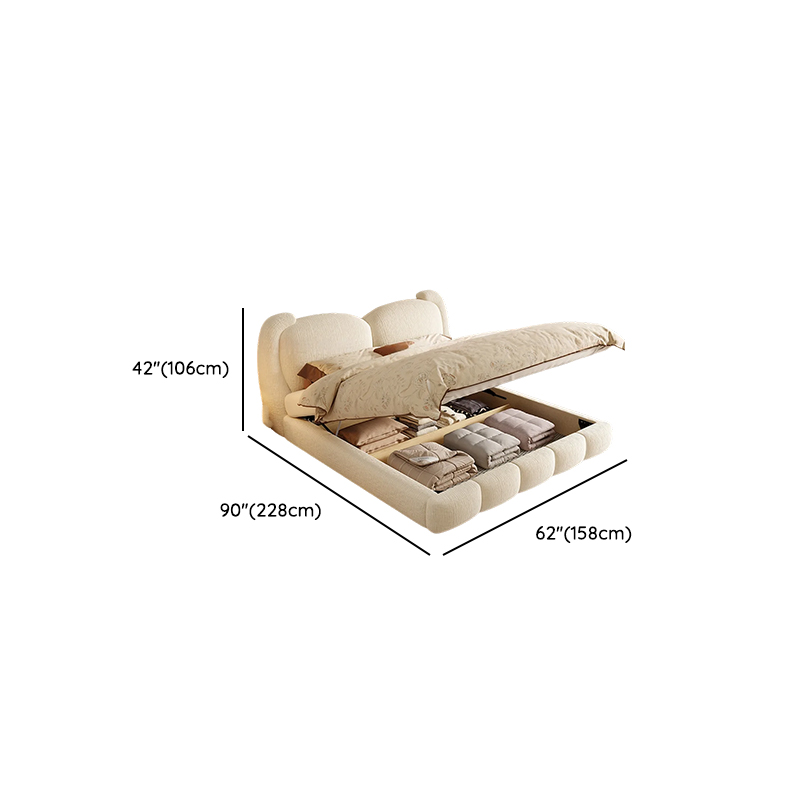 Solid Color Storage Included Panel Bed with 3 Storage Boxes and Panel Headboard, Upholstered in Sponge - image 13