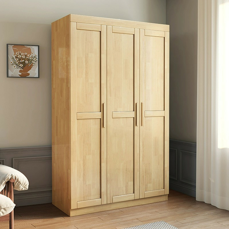 Contemporary Freestanding Wooden Wardrobe Closet with Interior Shelves&Hanging Rod&Soft Close Door - image 7