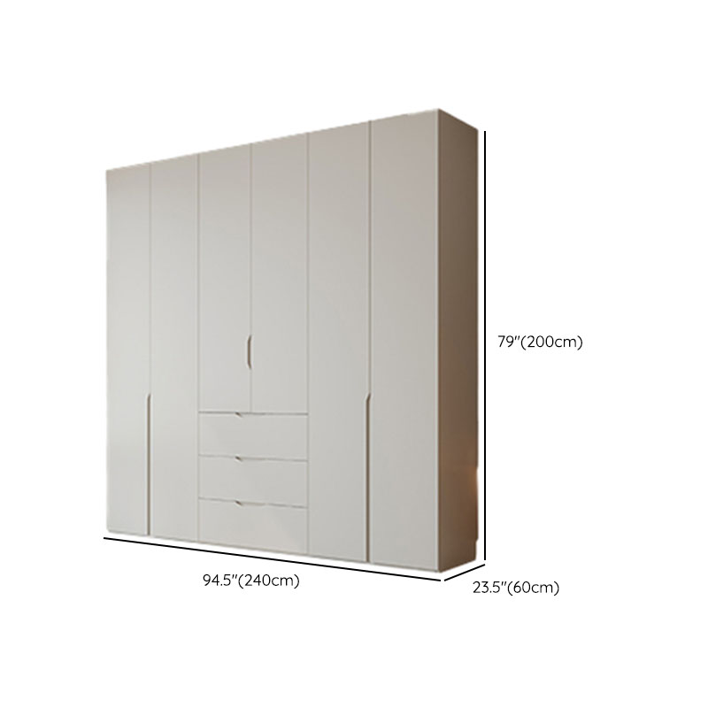 White Modish Laminate Wardrobe Armoire with 3-Drawer, Soft Close Door, Interior Shelves, and Hanging Rod - image 11
