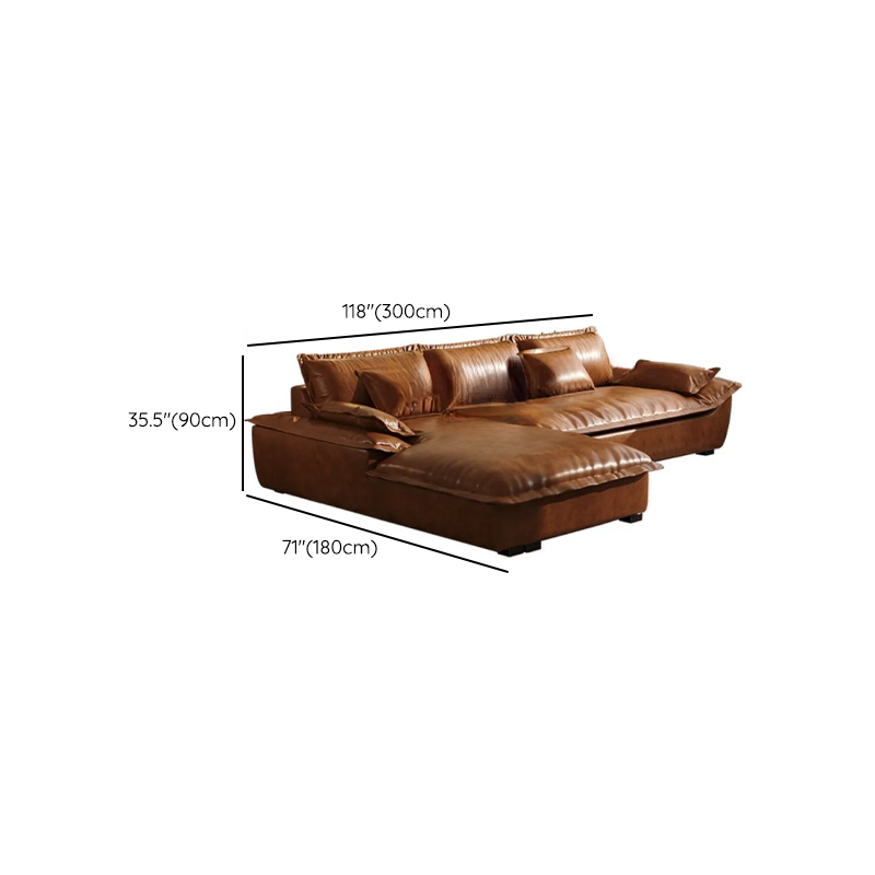 L-Shape Brown Leather Sofa Recliner - image 11