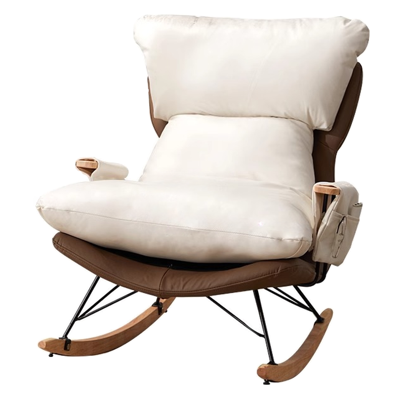 1 Piece Set/2 Piece Set Water Resistant Padded Living Room Rocking Chair in Chalk/Grey/Citrus Color with Upholstered Back and Track Arm in a Simple Style, Ottoman Included/Not Included - image 13