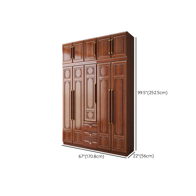 Sepia Modish Wooden Armoire Cabinet with Soft Close Drawer, Soft Close Door, Interior Shelves, and Clothing Rod - image 17