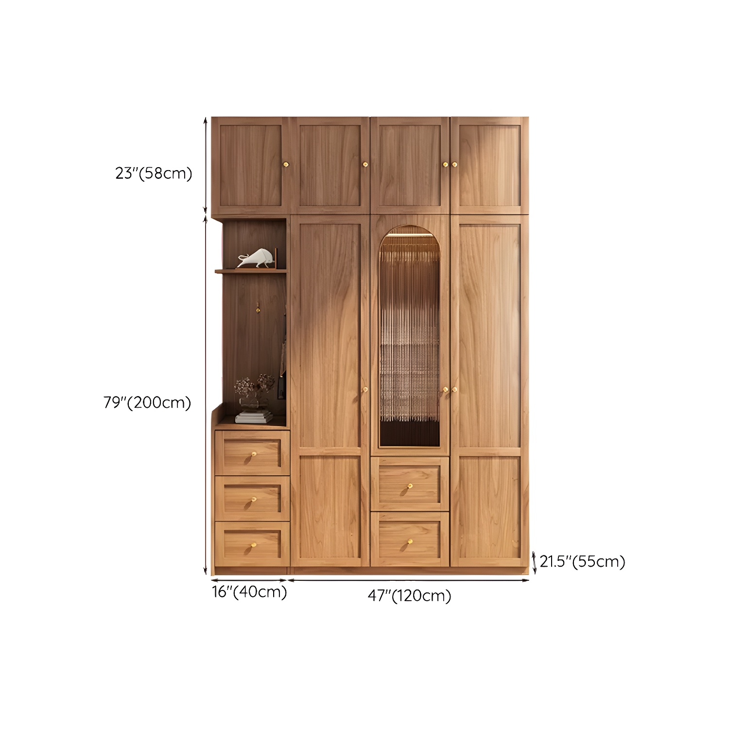 Fashionable Natural Wood Wardrobe Armoire for Stylish Closet Organization - image 29