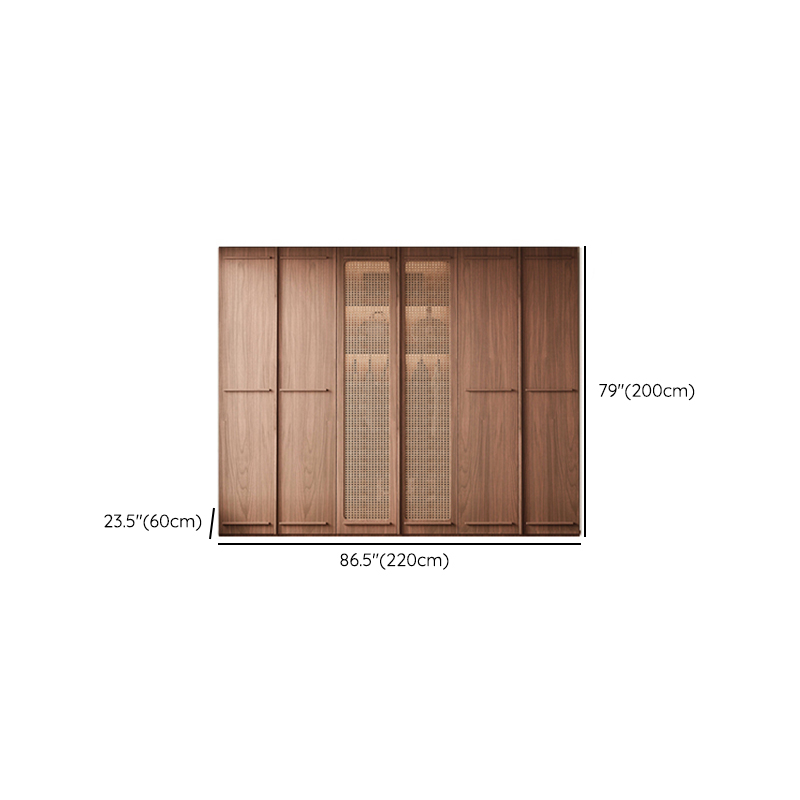 Simplistic Wood Color Timber Wardrobe Closet with Soft Close Door, Interior Shelves, and Hanging Rod - image 11