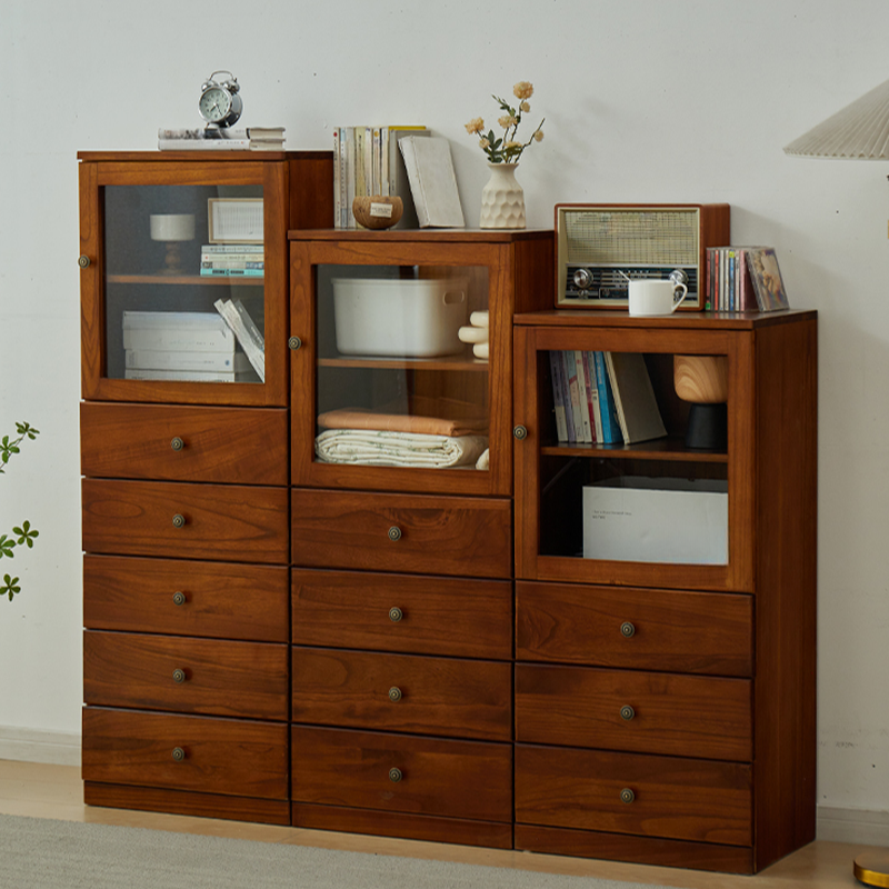 Modish Timber Console Dresser with 3/4/5 Drawers, Hutch Cabinets, and 2 Interior Shelves in Vertical Orientation - image 6