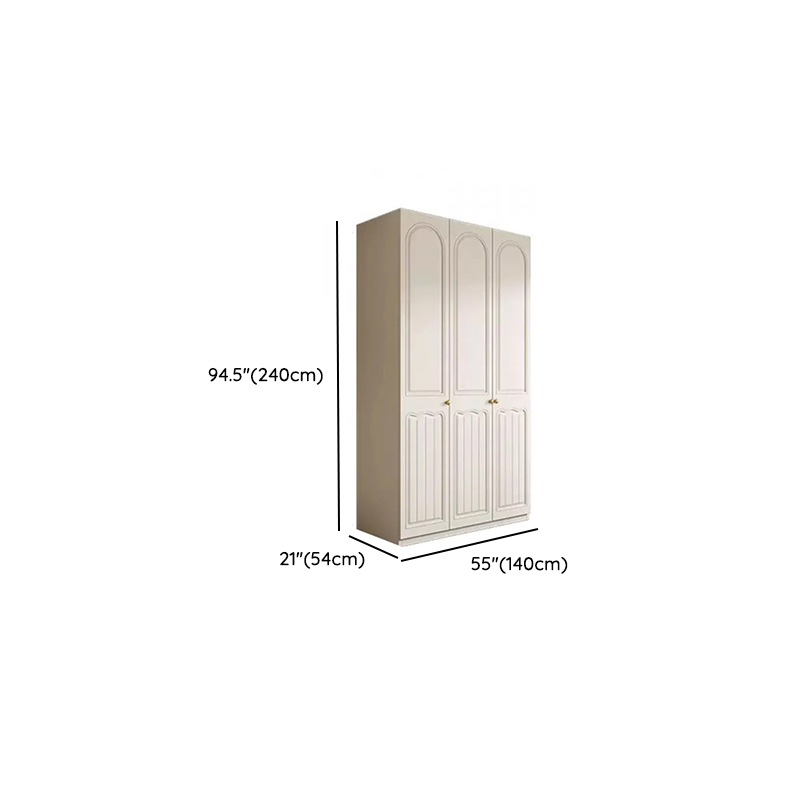 Chalk Minimalist Laminate Cabinet Armoire with Compartments, Interior Shelves, and Clothing Rod - image 10