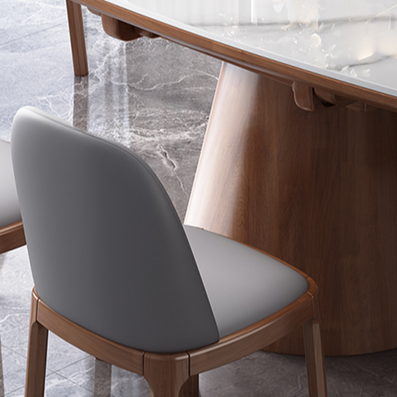 Dining Table Set with Extension Feature and Slate Stone Top, Seats 6/4 People, Variable-sized - image 4