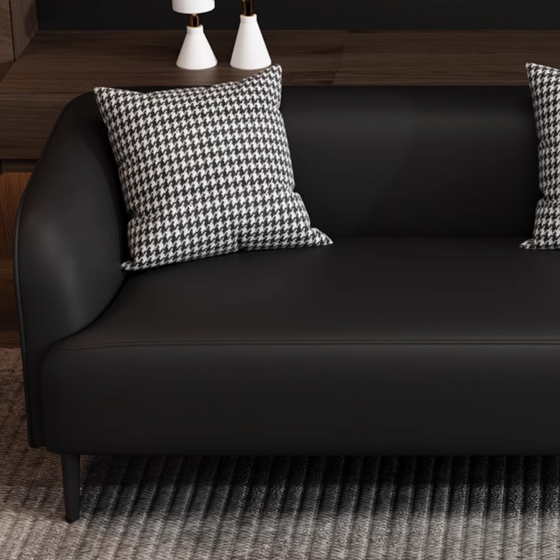Drawing Room Standard Sofa in Pu Leather with Dark Gray/Sage/Amber Color and Armrest - image 10