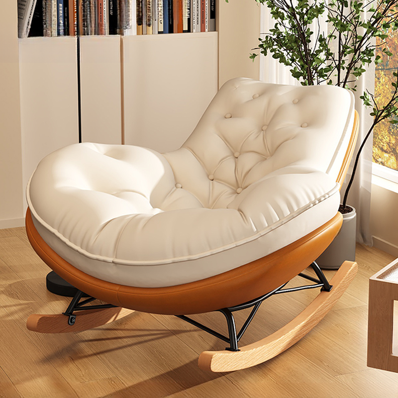 Art Deco Alloy Rocking Chair with Water Proof Upholstery and Flared Arm - image 4