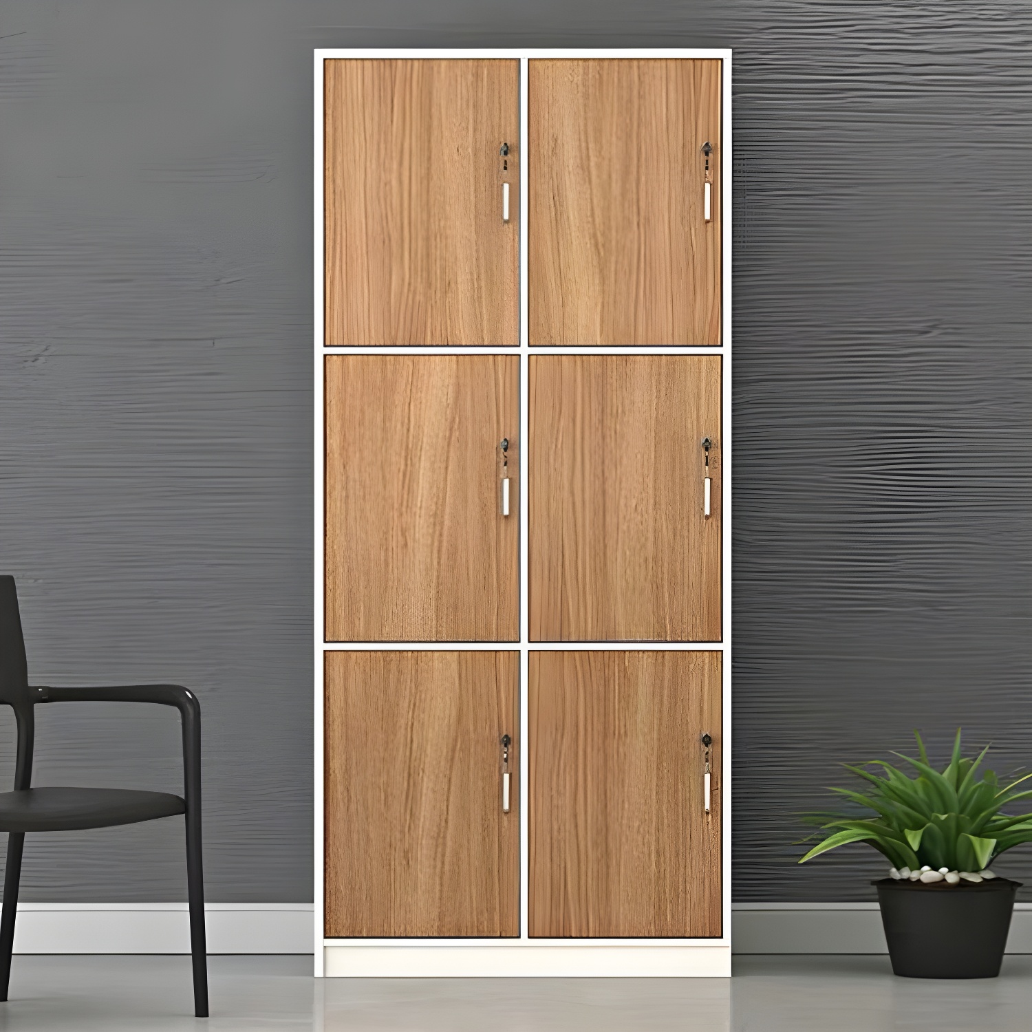 Natural Finish Indoor Cabinet Contemporary Storage Cabinet with Hinged Door - image 3