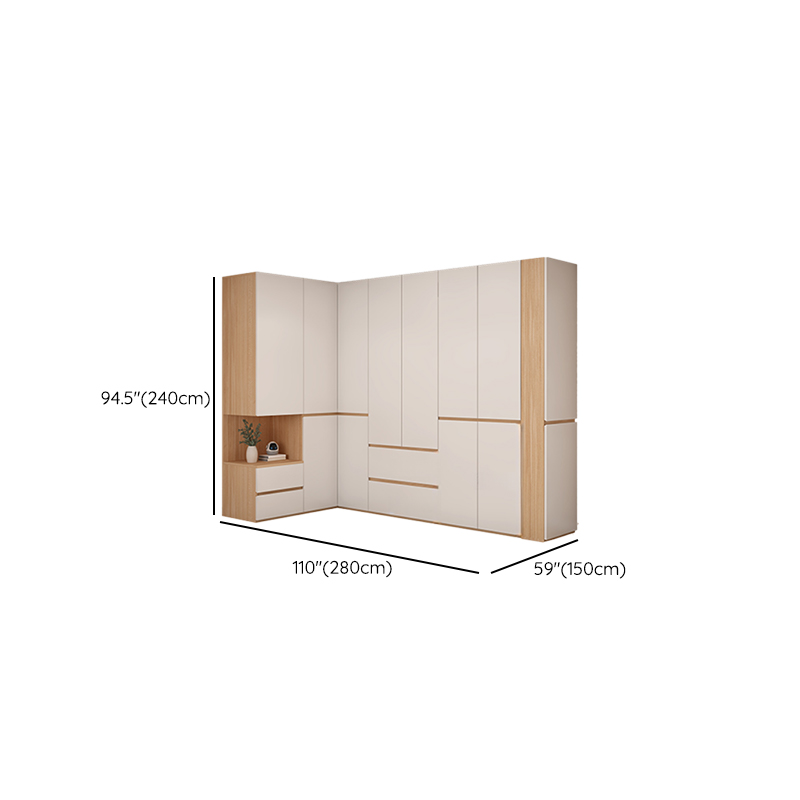 White Manufactured Wood Independent Cabinet Armoire with Soft Close Drawer, Soft Close Door, Interior Shelves, and Nook - image 24