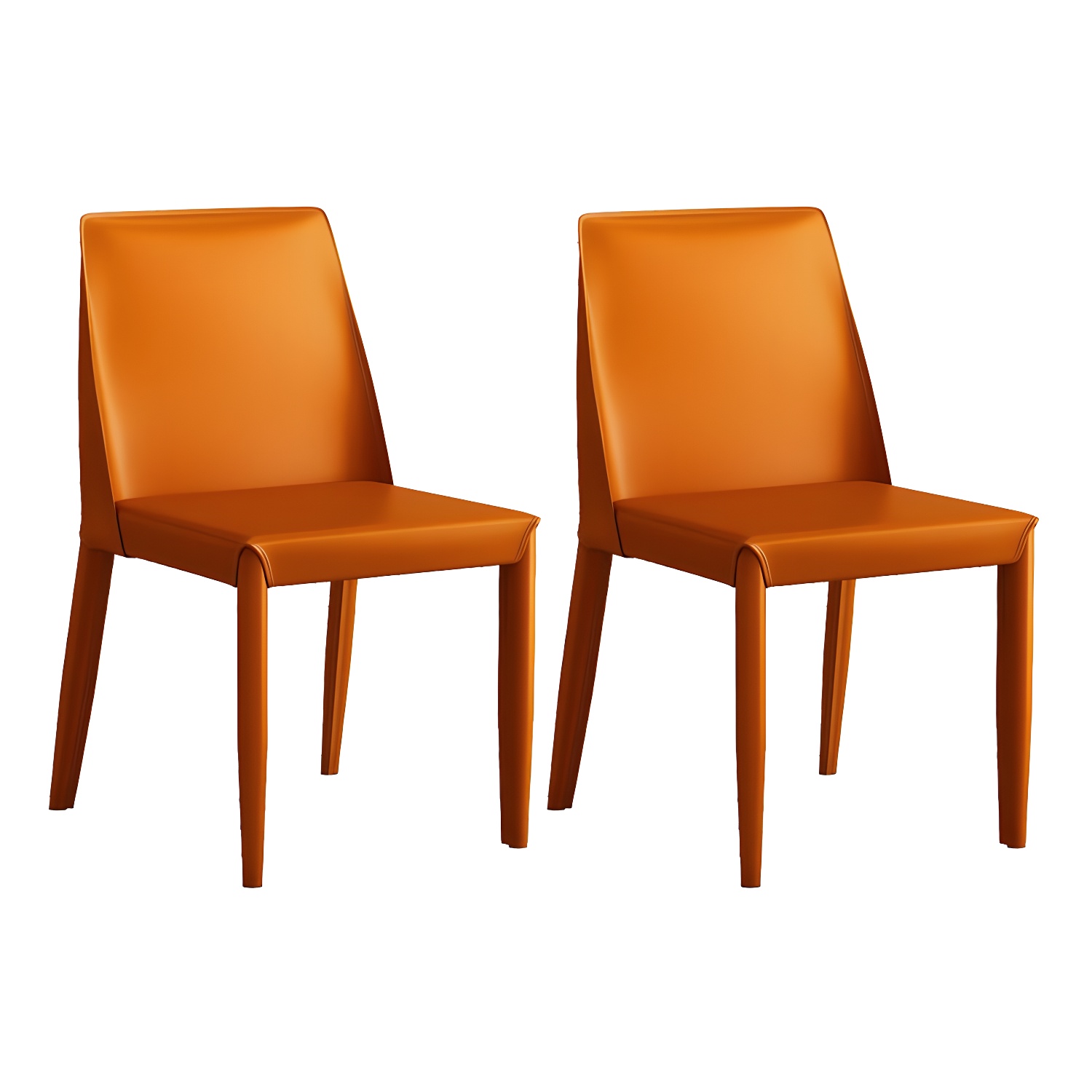 Modern Leather Dining Chair Parsons Furniture with Steel Legs in Matte Finish for Home - image 11