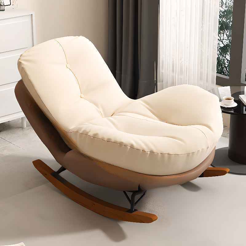 Stationary Upholstered Rocking Chair with Cushioned Rear in a Scandinavian Style, Footstool Included/Not Included - image 12