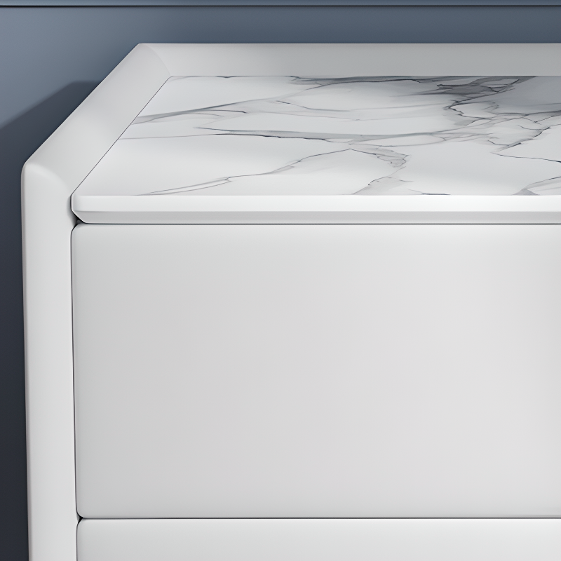 Organic Modern Nightstand With Drawer Organization Featuring 2 Drawers, Stone Countertop, and Leg - image 12