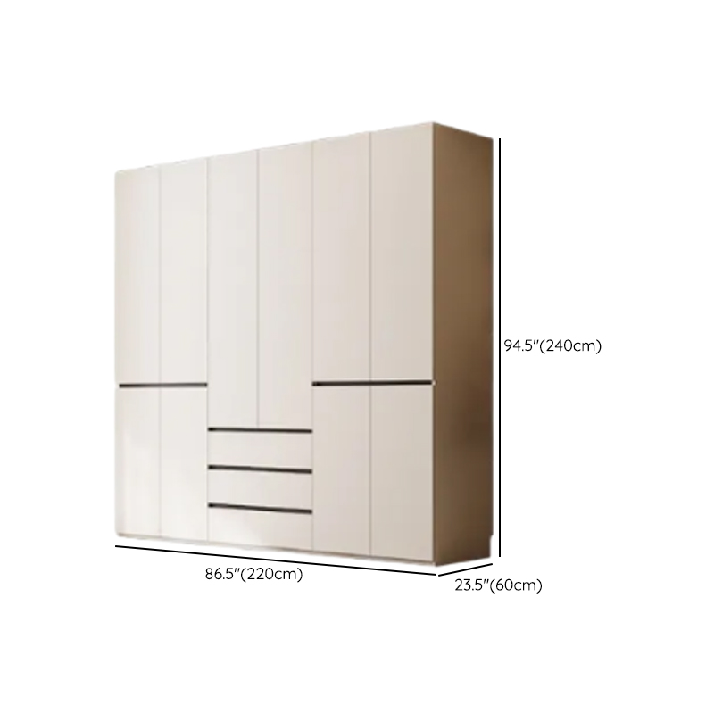 White Minimalist Laminate Independent Wardrobe Closet with Soft Close Drawer, Soft Close Door, and Interior Shelves - image 28