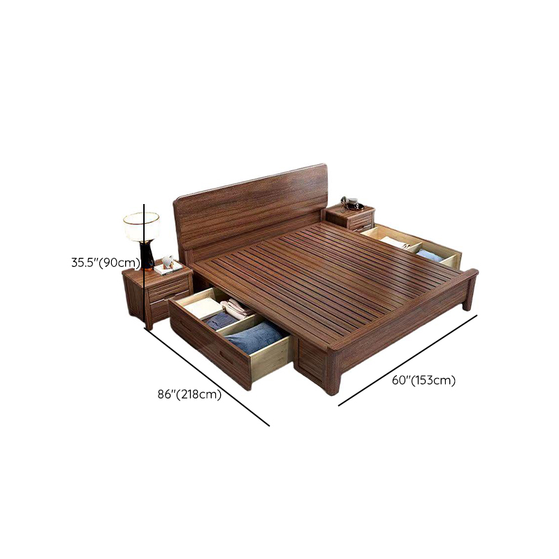 Old School Lumber Framed Solid Color Platform Storage Bed/Storage Panel Bed for Bedroom, 2 Storage Boxes Included/Not Included - image 14