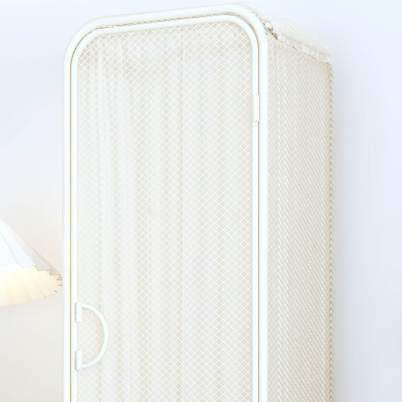 White Modish Alloy Cabinet Armoire with Interior Shelves and Clothing Rod - image 4