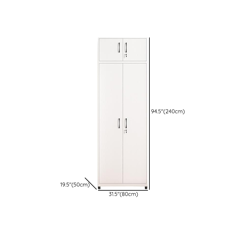 White Modish Steel Independent Armoire Cabinet with Adaptable Shelf, Soft Close Door, and Clothing Rod - image 21