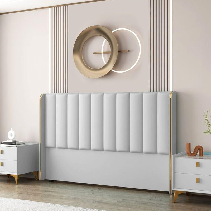 Modish Style Wingback Headboard in Timber with No Distressing, Rectangle Shape for King/Queen/Full Bed, Featuring Sponge Upholstery and Standard Height - image 5