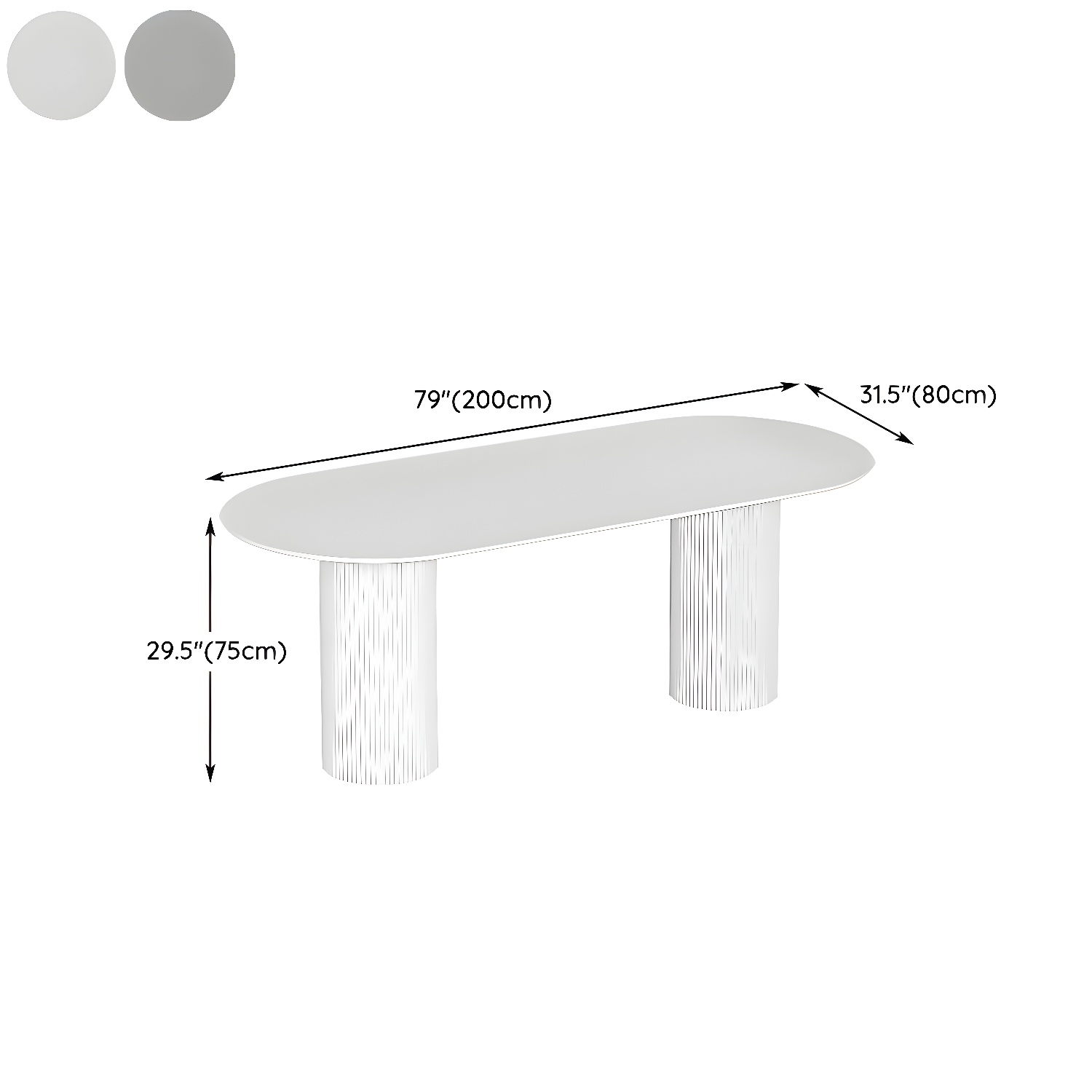 Stylish White Stone Kitchen & Dining Table with Adjoining Pedestal Base - image 18