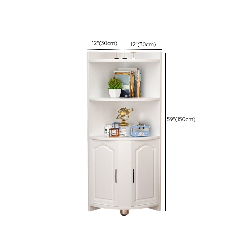 Modern Wood Corner Accent Cabinet with Open Shelves Wood Doors and 1 Cabinet for Living Room - image 11