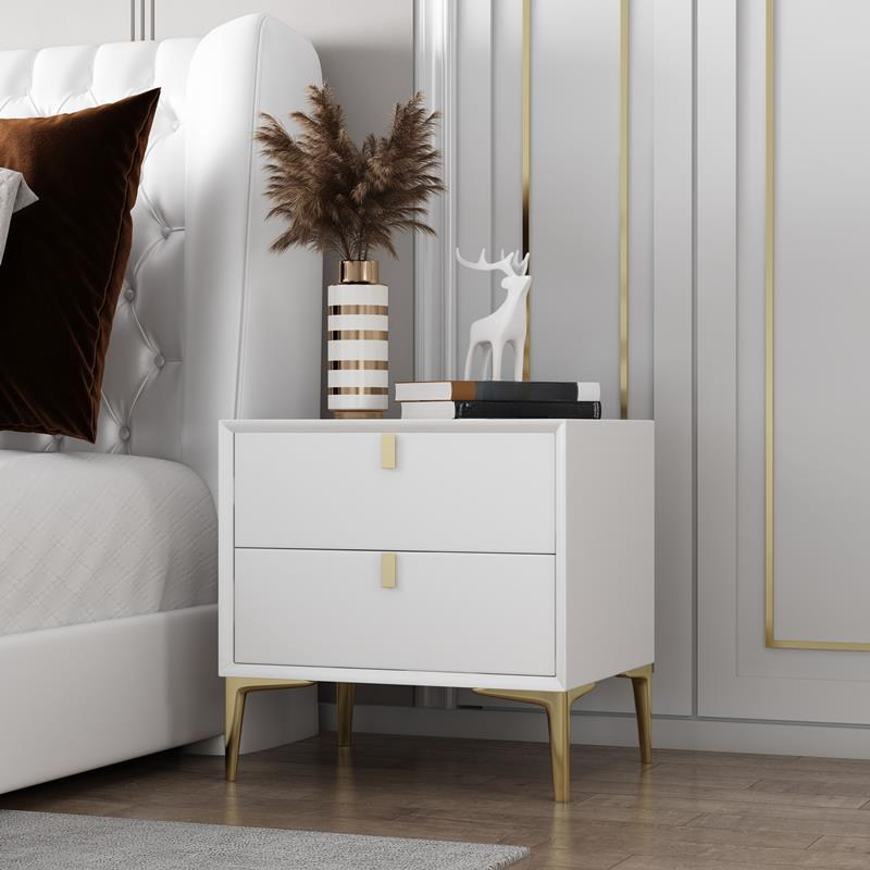 Modern Lumber Nightstand With Drawer Storage & Leg, 3 Drawers/2 Drawers - image 9